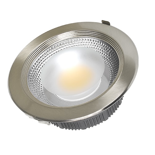 Zapustené okrúhle stropné COB LED svietidlo 10W INOX