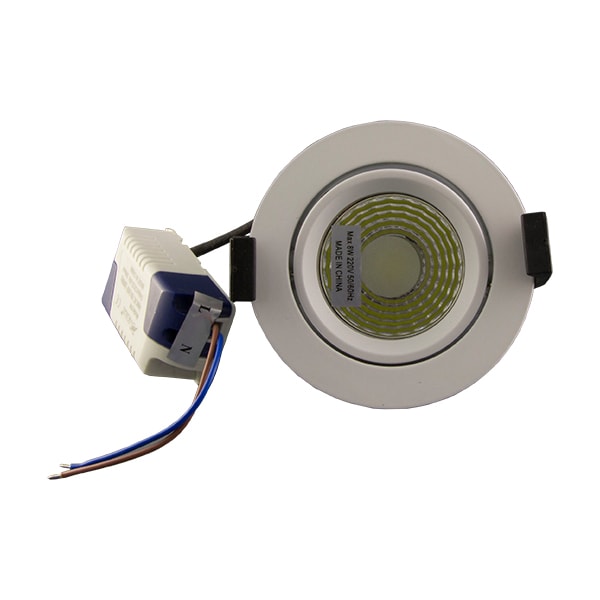 High-End biele zapustené okrúhle stropné COB LED svietidlo 8W