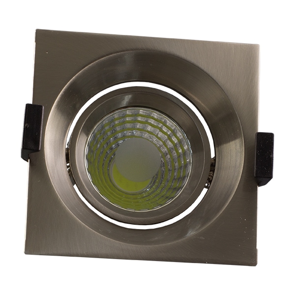 High-End chrómové zapustené hranaté stropné COB LED svietidlo 8W