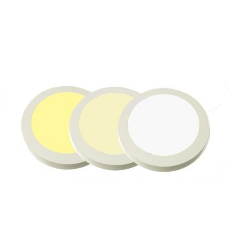 Okrúhly LED mini panel 12W na povrchovú inštaláciu s voliteľnou farbou svetla