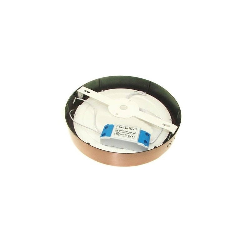 Mosadzný okrúhly LED mini panel 18W na povrchovú inštaláciu – Obrázok 2