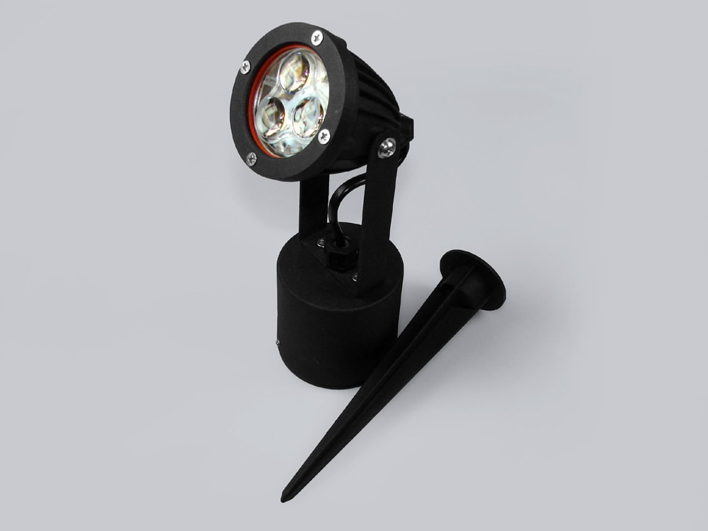 cierny zahradny mini led reflektor 3w