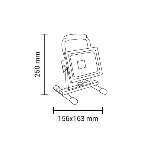 Prenosný nabíjací SMD LED reflektor 20W High End – Obrázok 2