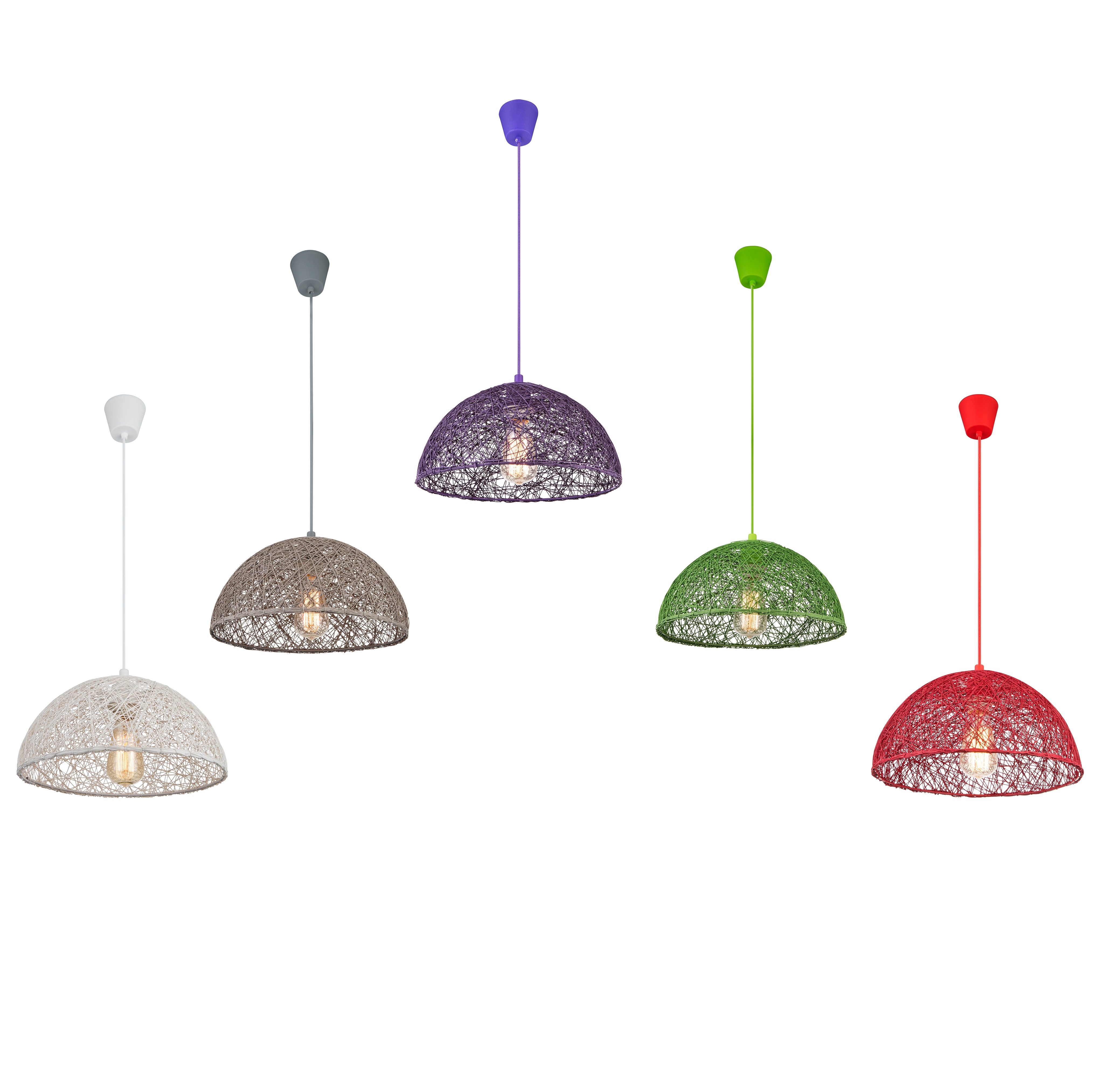 ratanova visiaca lampa na led ziarovky E27