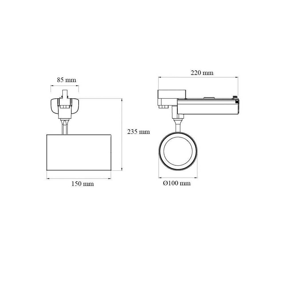 High-End koľajnicový COB LED reflektor 40W CREE chip čierny – Obrázok 4