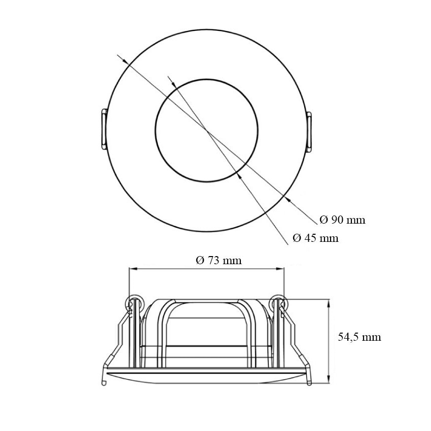 Biele zapustené okrúhle LED svietidlo IP65 8W – Obrázok 2