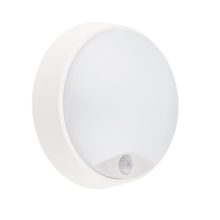 biele okruhle nastenne led svietidlo s pohybovym senzorom ip 54 14w