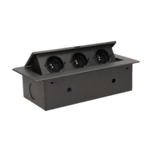 cierna vyklopna zasuvka do nabytku 3x16a bez kabla