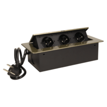 mosadzna vyklopna zasuvka do nabytku 3x16a s flexo kablom