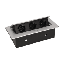 strieborna vyklopna zasuvka do nabytku 3x16a bez kabla 4