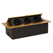 zlata vyklopna zasuvka do nabytku 3x16a bez kabla 5