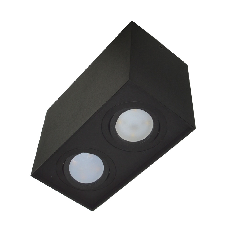 cierny hranaty tubus na 2xgu10 naklapatelny long duo