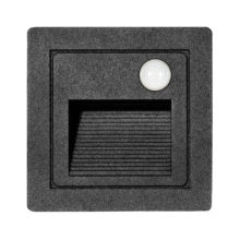 hranate zapustene orientacne led svietidlo ip54 3w cierne so senzorom