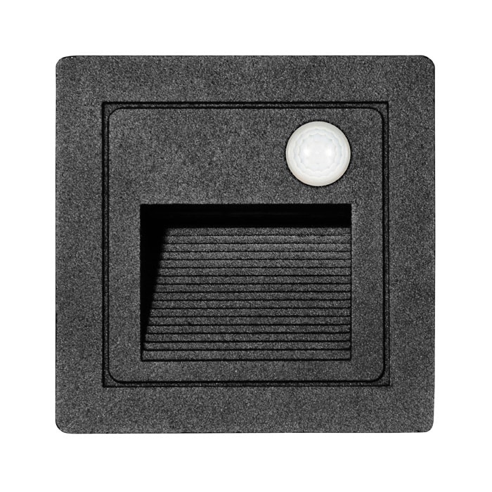 hranate zapustene orientacne led svietidlo ip54 3w cierne so senzorom