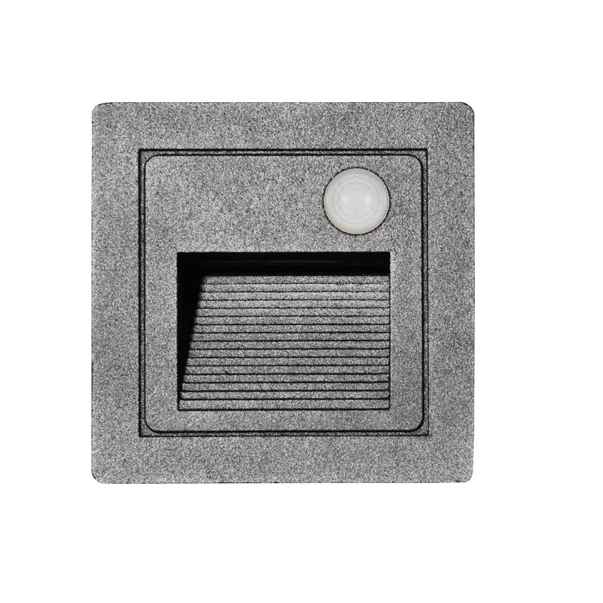 hranate zapustene orientacne led svietidlo ip65 3w sive so senzorom