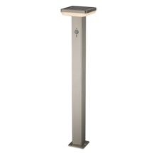 solarny chromovy hranaty LED stlpik ip44 80cm 4.4w 600lm 60lm so senzorom