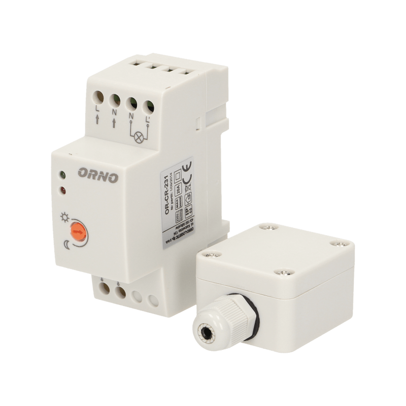 Súmrakový spínač na LED na DIN s externou sondou IP65 3000W – Obrázok 4